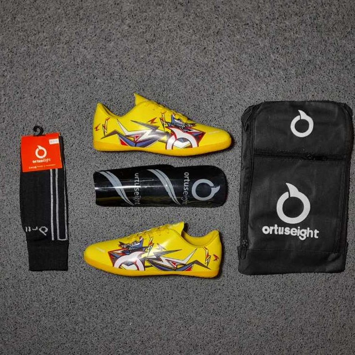 Dijamin Ori PAKET KOMPLIT SEPATU FUTSAL ORTUS THUNDERCLAP TERBARU SIZE 33 34 35 36 37 BISA COD BAYAR