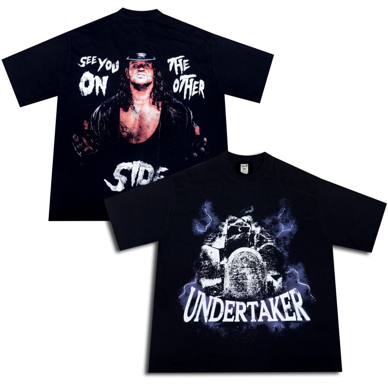 KAOS SMACK DOWN UNDERTAKER OVERSIZED KATUN COMBED 20S BAJU SMACKDOWN KAOS WWE
