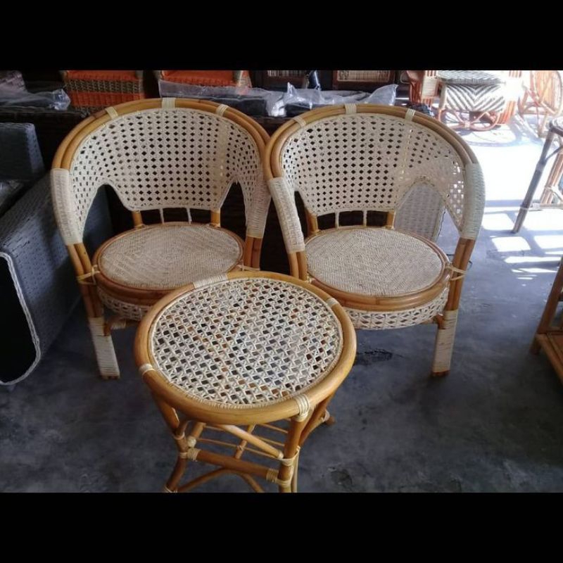 KURSI PELANGI 1 SET // kursi rotan // kursi teras rotan 1 set // 1 set teras rotan