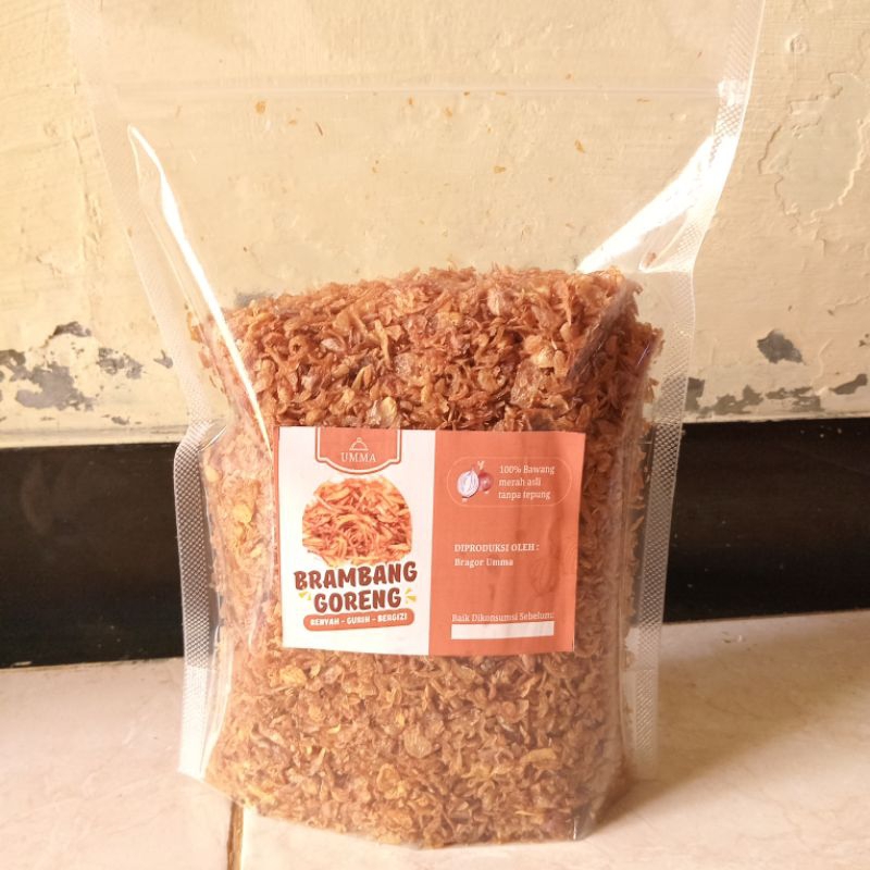 

bawang goreng Asli tanpa tepung 500 gram <kemasan standing besar>