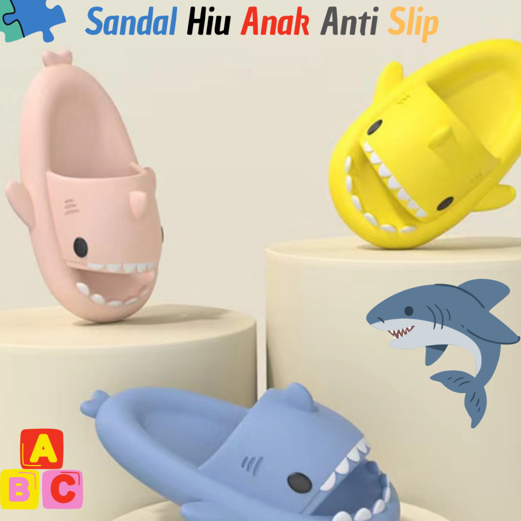 Sandal Hiu Anak Sandal Anak Hiu Laki laki Perempuan Sandal Anak Kecil Tebal Empuk Nyaman Anti Licin 