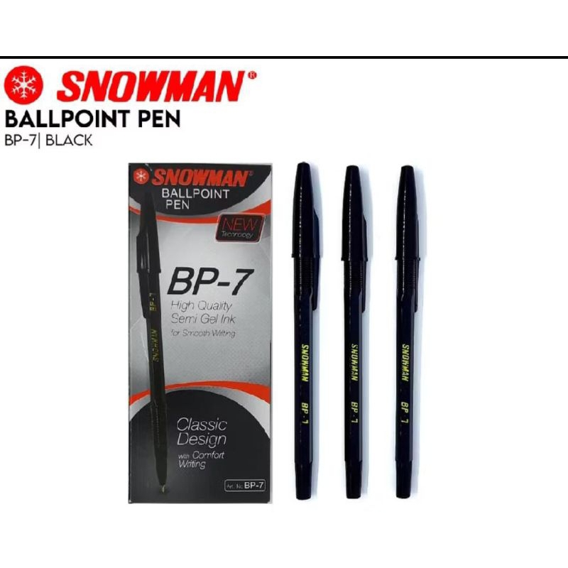 

1 PAK Pulpen Snowman BP-7 / Pen snowman BP-7 Tinta Hitam