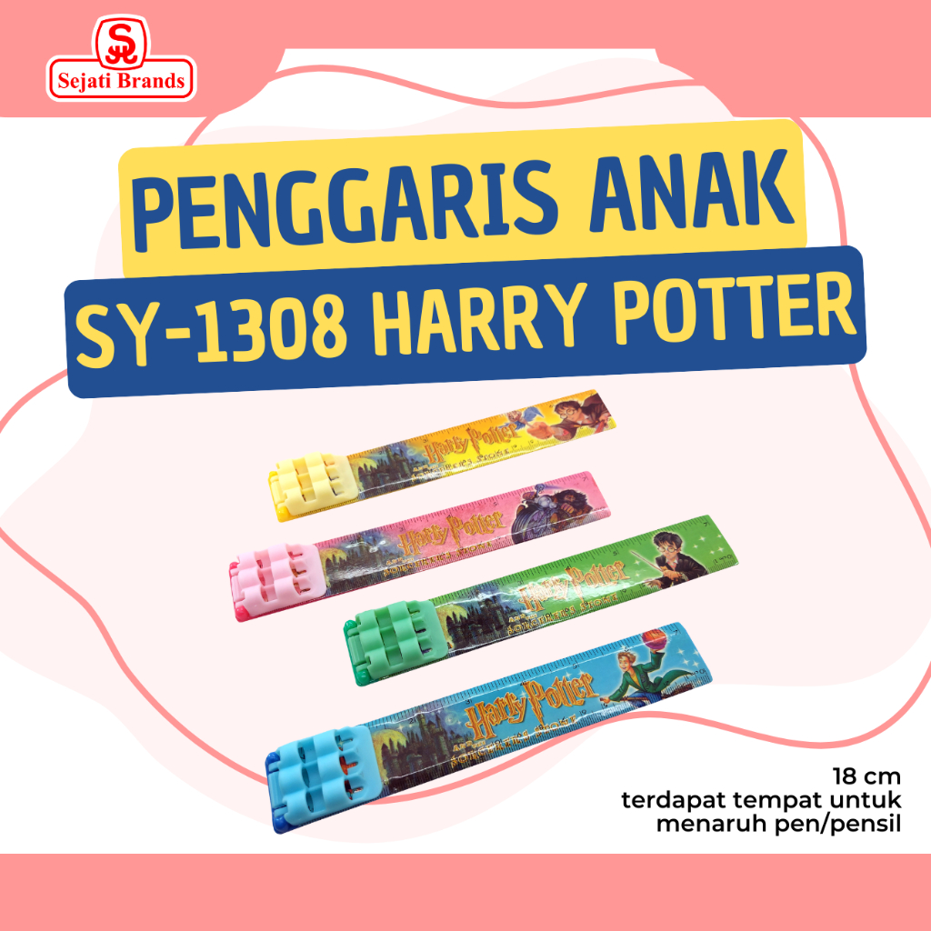 

1 LUSIN Penggaris Plastik Murah Karakter Harry Potter (18 cm) SY-1308 / Penggaris Anak TK PAUD SD