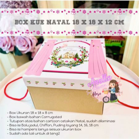 

Box Kue uk. 18 x 18 x 12 cm Tema Natal / Christmas