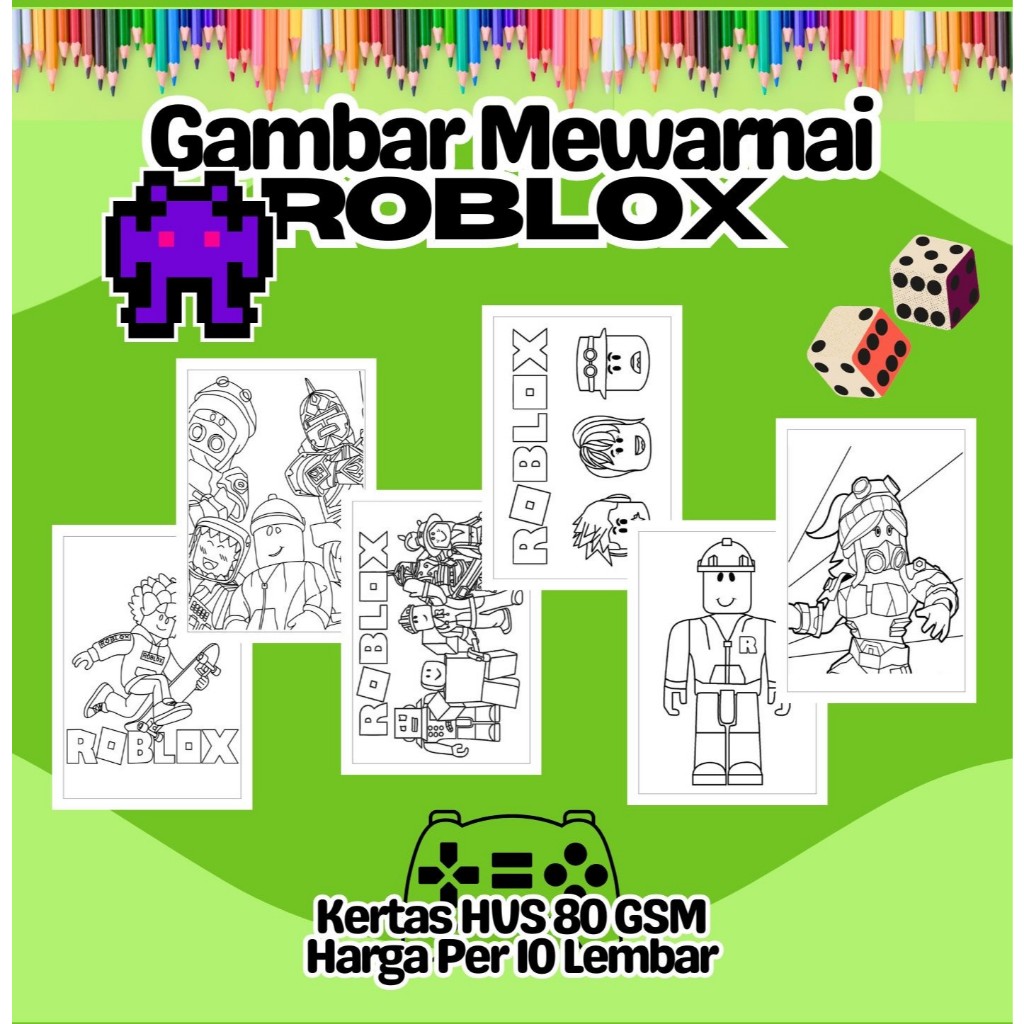 

Kertas Gambar Mewarnai ROBLOX Murah - Anak Anak TK SD PAUD Remaja - Kertas HVS A4 A5 80 GSM - Bukan Buku Gambar Hanya Sketsa Per Lembar