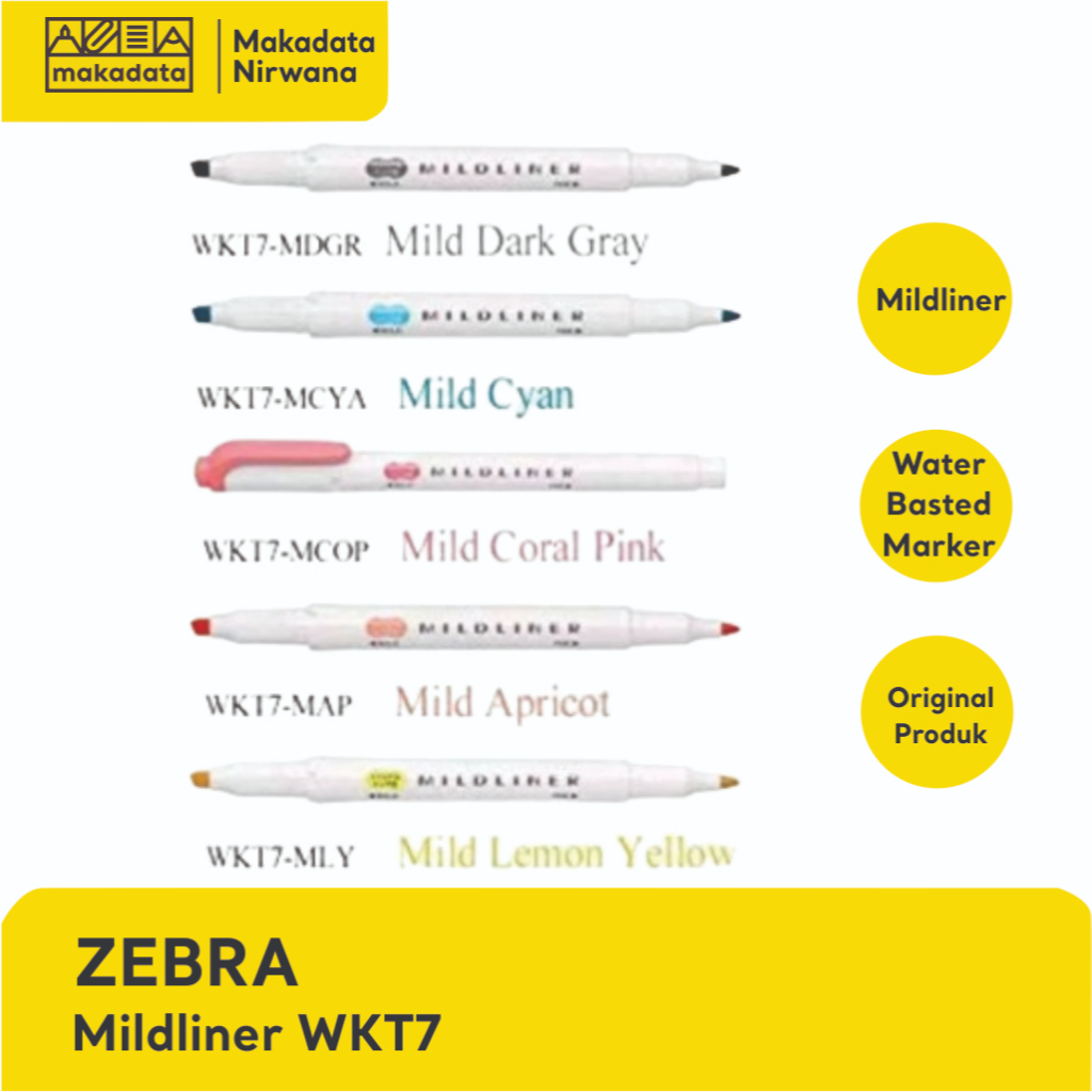 

ZEBRA MILDLINER WARNA PASTEL WKT7 (1 PCS)