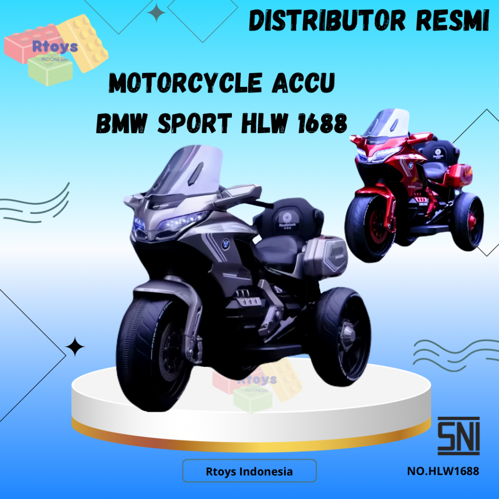 MAINAN ANAK RIDE ON MOTOR ACCU/AKI MOTOR MOGE SPORT BMW RODA 3 MOKIDZ