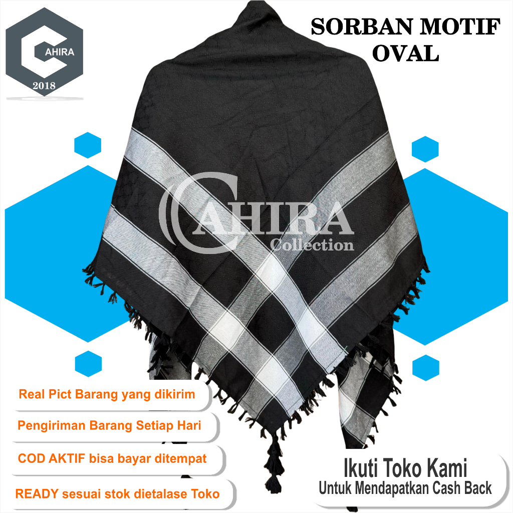 SORBAN MOTIF PREMIUM SORBAN ARAB RONCE OVAL SORBAN BAGUS TEBAL