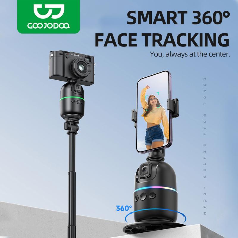 Goojodoq Auto Face Tracking Tripod Phone Selfie Stick Smart 360° Rotation Holder AI Follow-Up Video