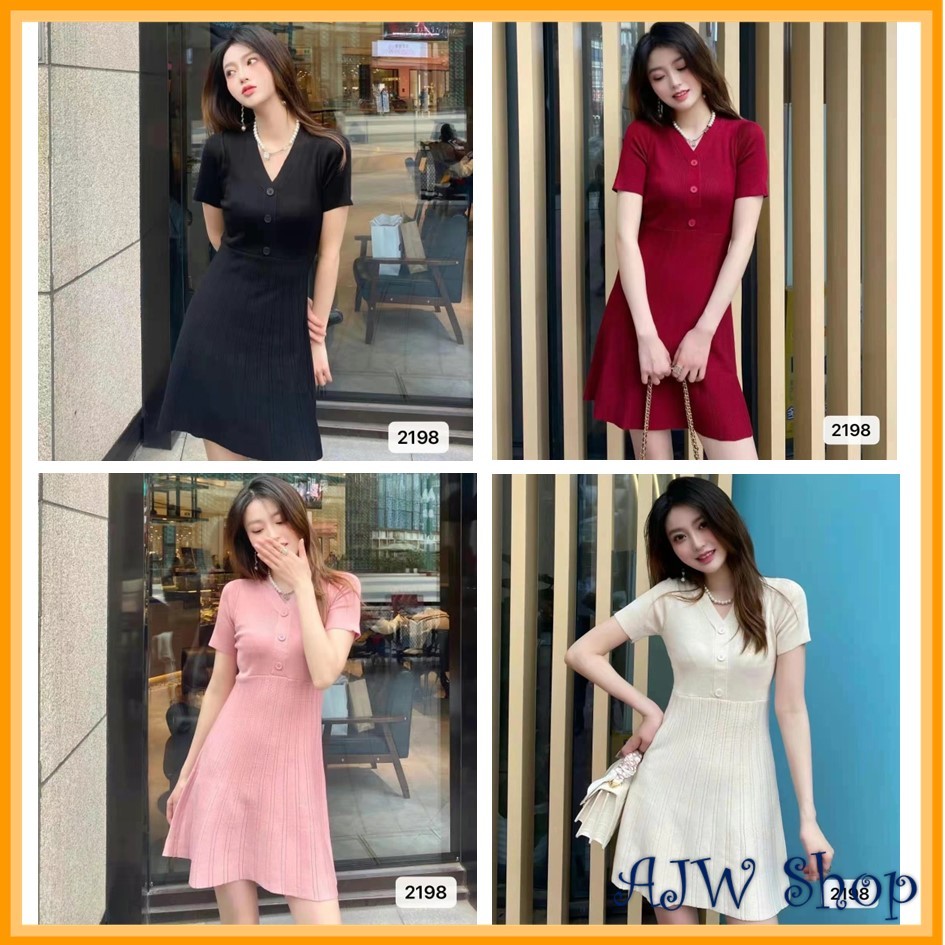 AJW Mini Dress Rampel Korean Style SBA | Dress Vintage Simple Kekinian Lengan Pendek | Drees Simple 