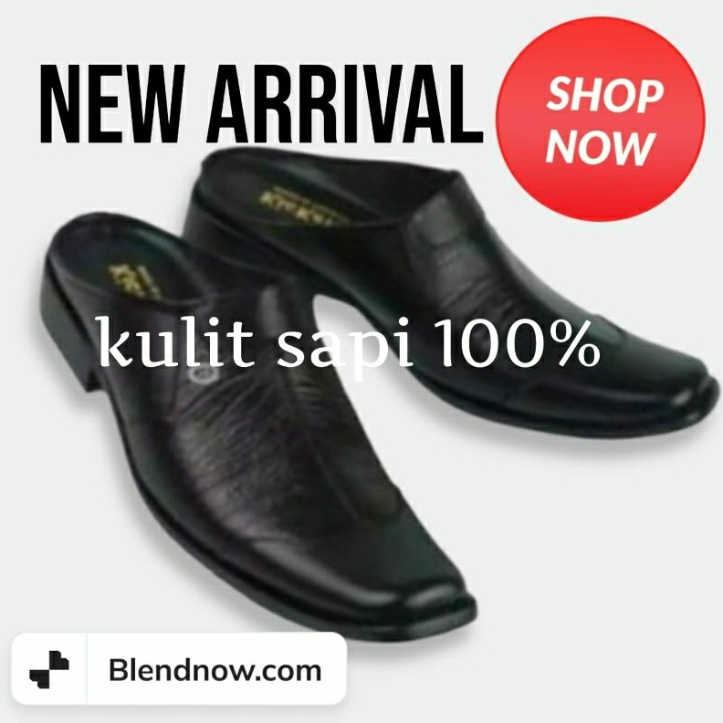 KODE L18H Sepatu sandal pria dewasa kulit sapi halal