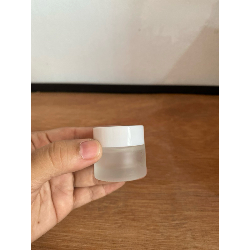 Pot Kaca Frosted 10g Tutup Putih 10 g Glass Frosted Jar