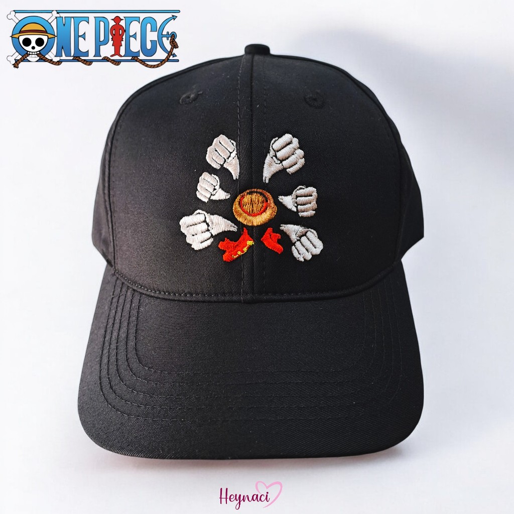 Topi Luffy Punch One Piece Bordir