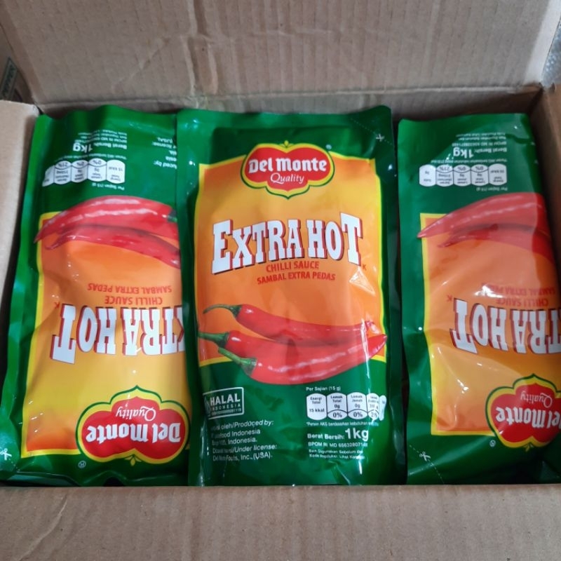 

Delmonte Saus Extra Hot Chili Pouch 1KG / Del Monte Saus Sambal Extra Pedas