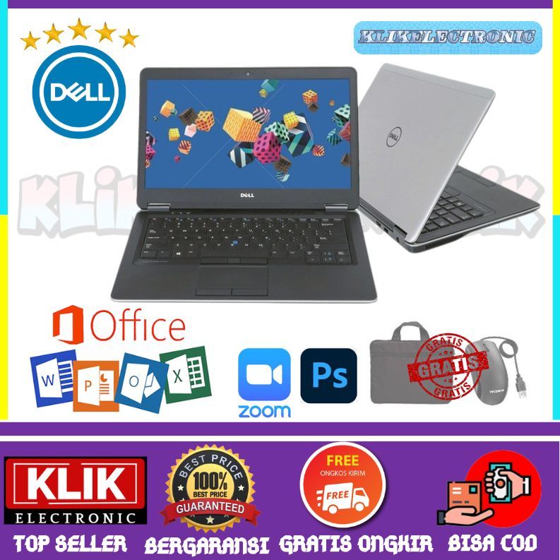 SUPER MULUS- LAPTOP DELL E7440 I7 4TH / RAM 8 - 512 SSD / WIND 10 / GRATIS TAS DAN MOUSE