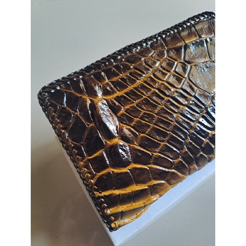 Termurah Dompet ¾ kulit buaya rajut handmade asli Papua