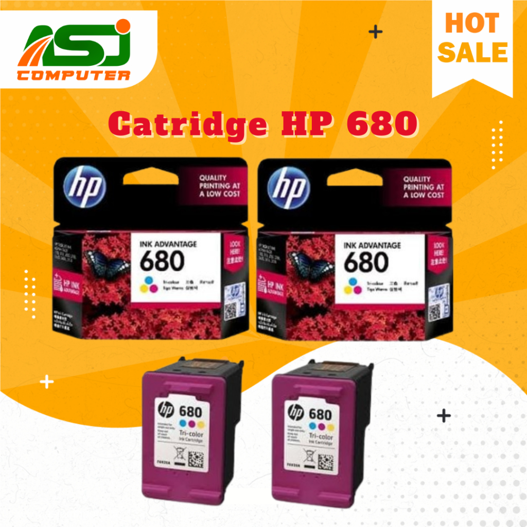Cartridge Printer HP 680 Hitam / Warna Printer Tinta Black / Color