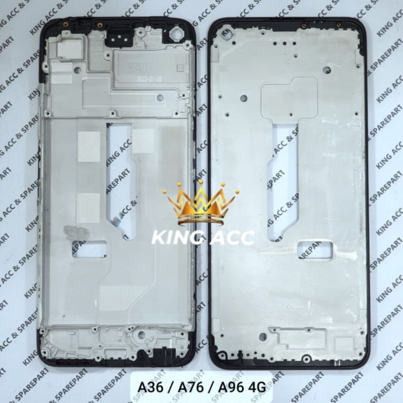 FRAME DUDUKAN LCD TULANG TENGAH OPPO A76 / A36 / A96 4G ORI