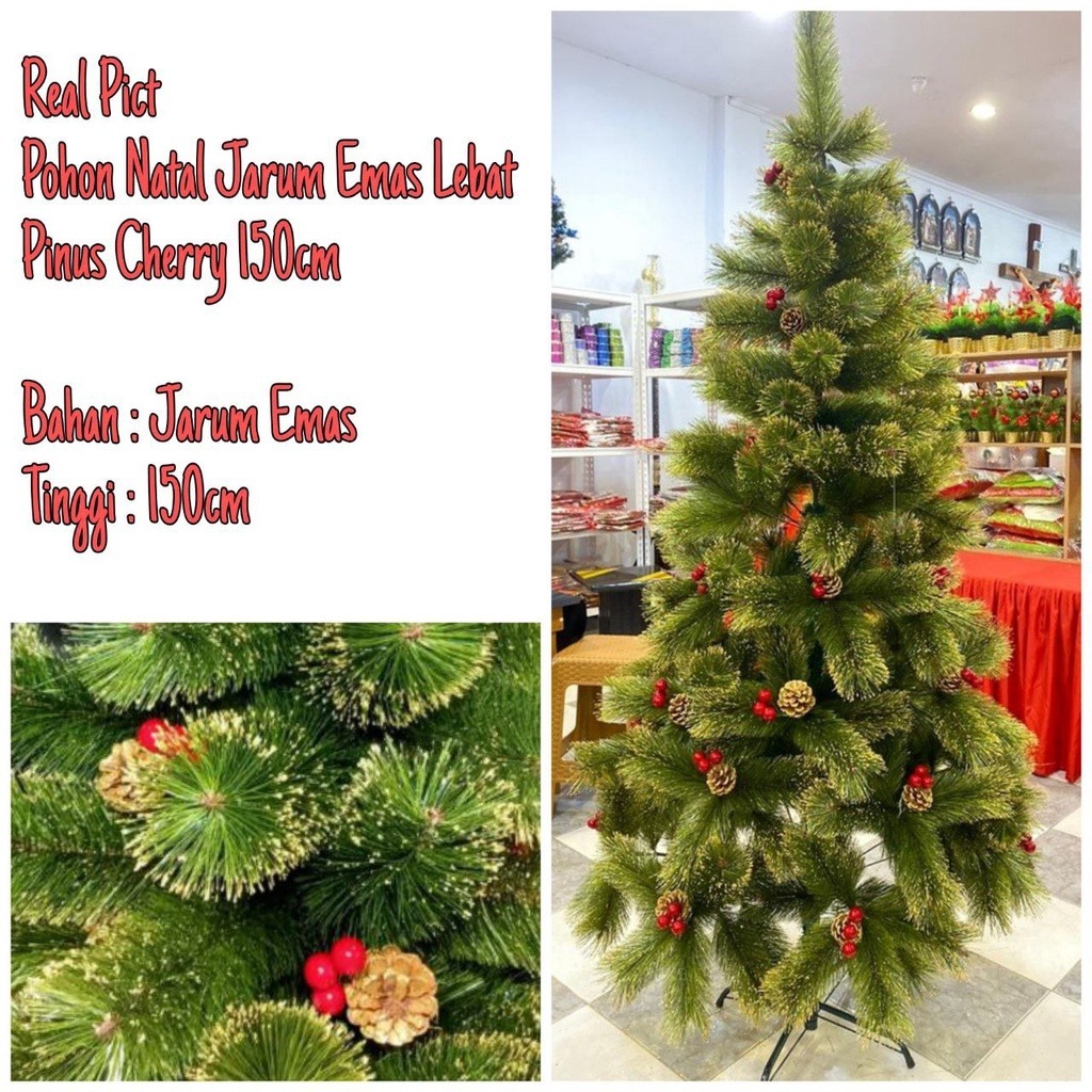 pohon natal jarum emas pohon natal murah pohon terang murah Pohon Natal Hias Meja Mini Pohon Natal M