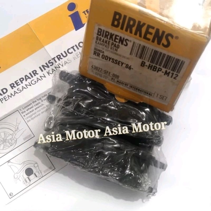 Kampas Rem Brake Pad Belakang Cakram Honda Odyssey Odissey Absolute 2004-2007 Birkens
