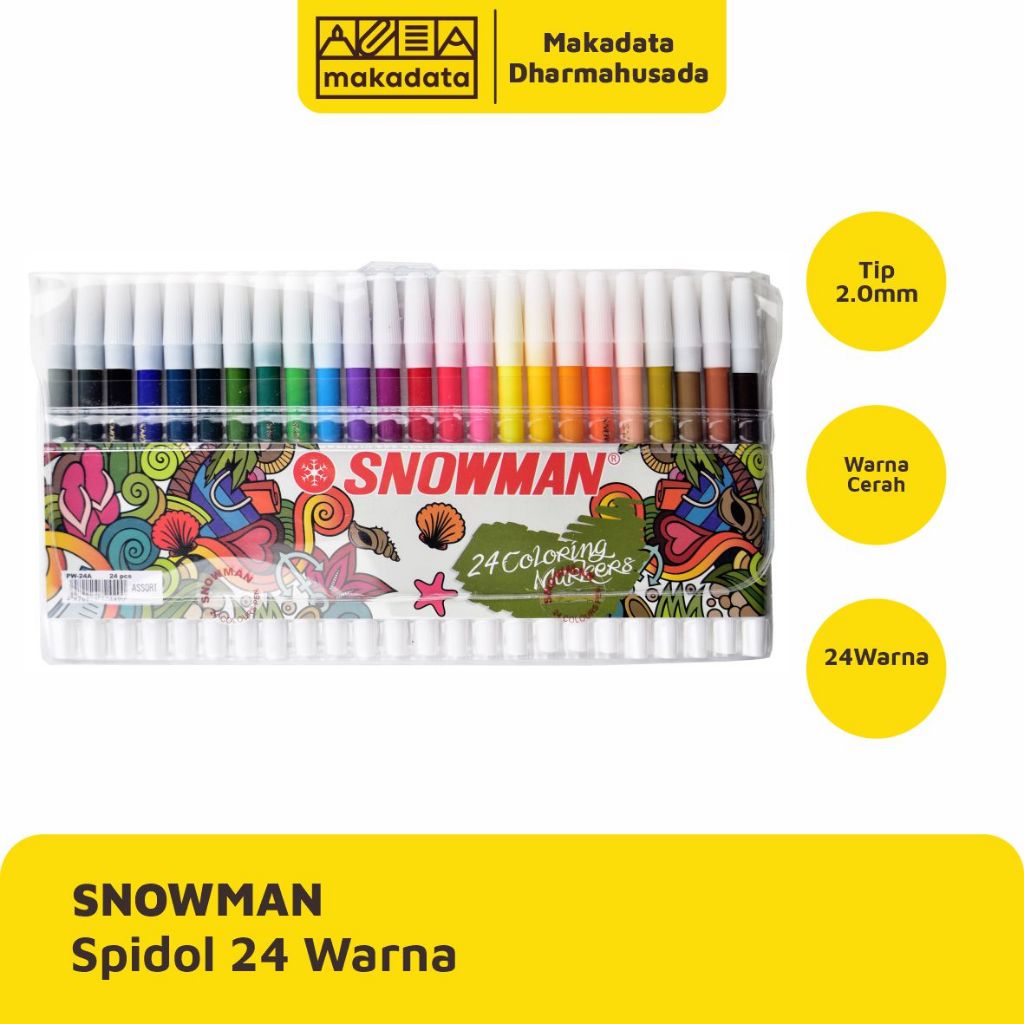 

SPIDOL SNOWMAN KECIL 24 WARNA (1 SET)