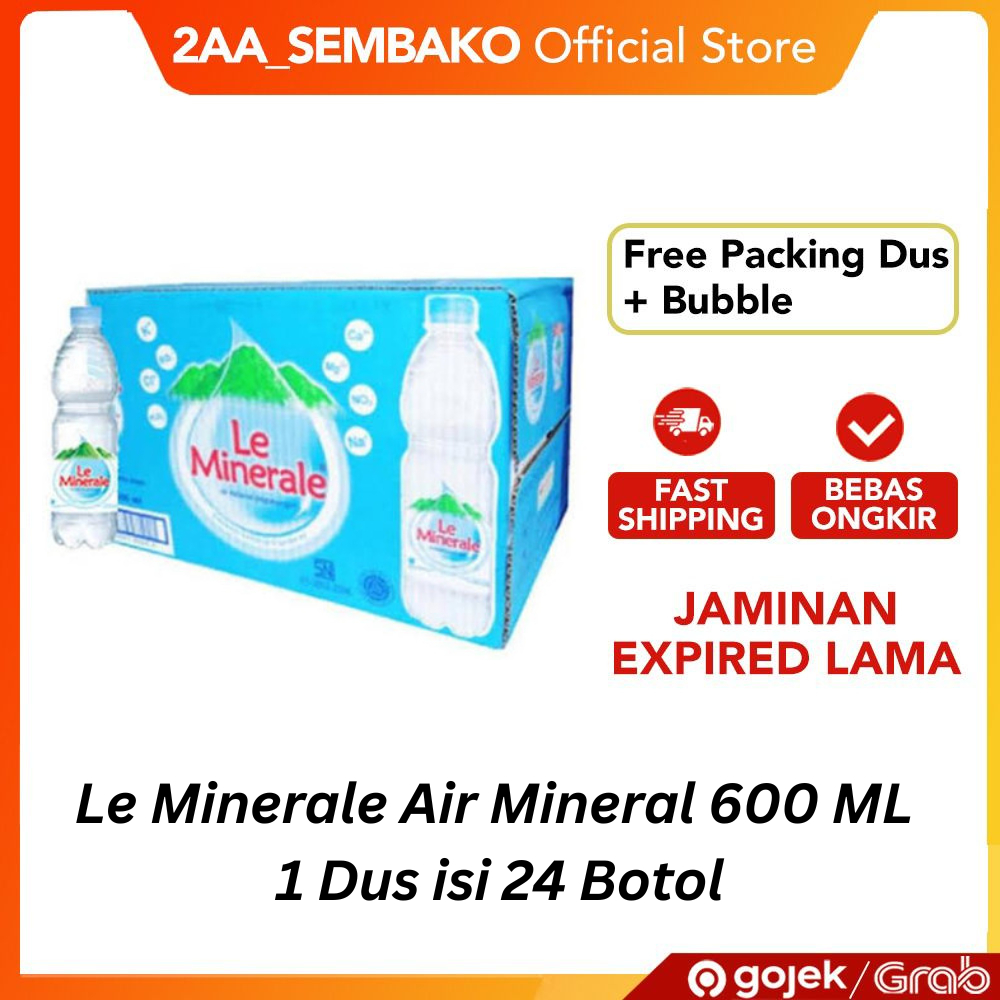 

Le Minerale Air Mineral Botol 600 ML 1 Dus isi 24 Pcs