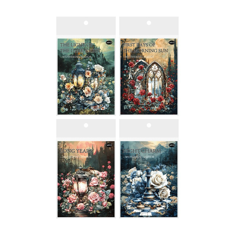 

(3DA) aticker transparan motif lentera jendela catur victoria lantern glass window journaling