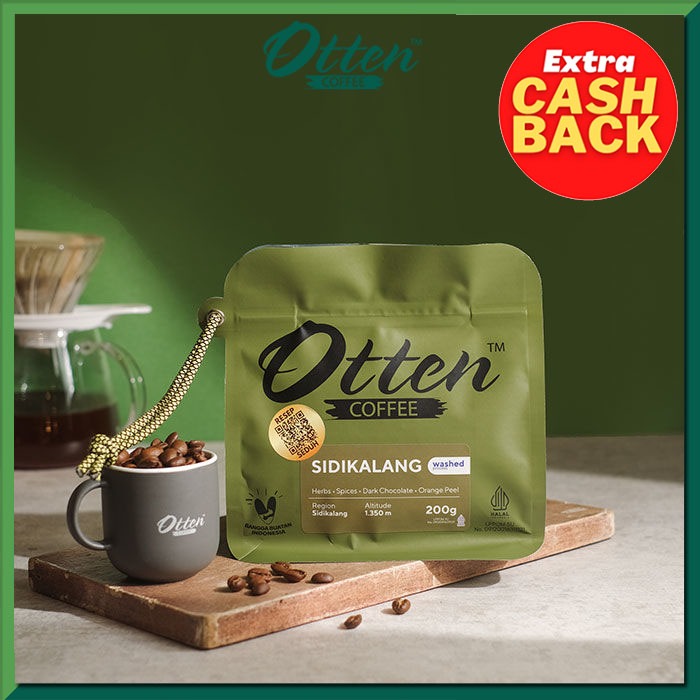 

Kopi Arabica Sidikalang 200g - Biji / Bubuk Kopi Otten Coffee Roasted Beans