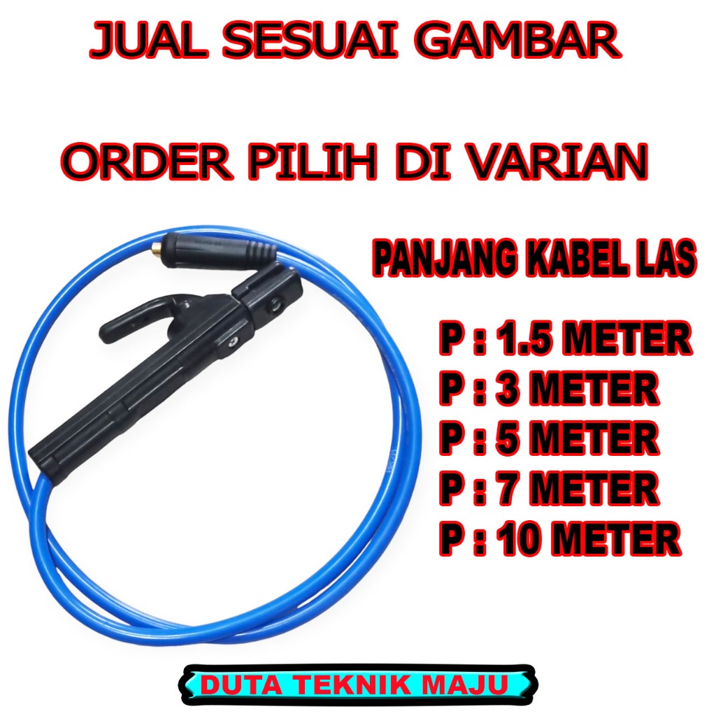 Tang Las KDK Lengkap 1 Set 200 A Kabel Las Set 1.5 meter 3 meter 5 meter 7 meter 10 meter