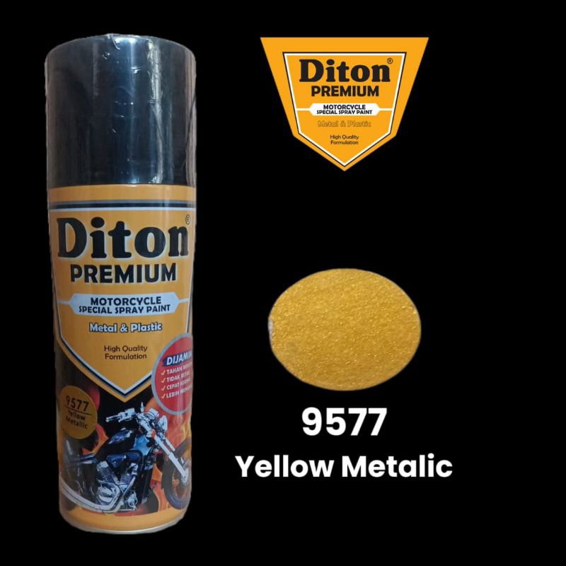 CAT SPRAY pilok Diton Premium yellow metalik 9577 400CC kuning metalik Diton Premium