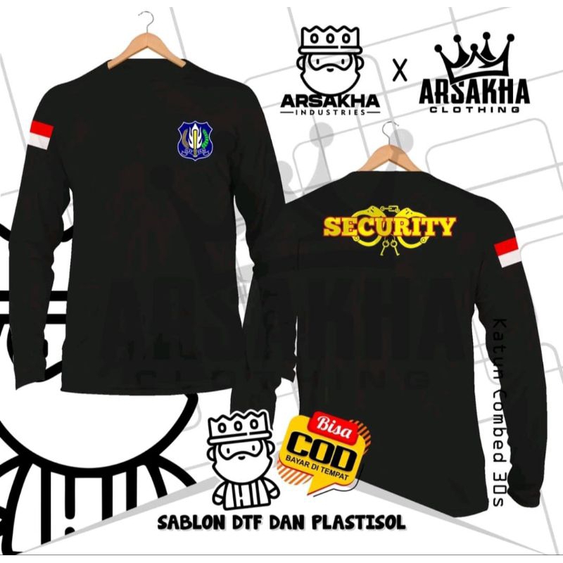 KAOS SECURITY LENGAN PANJANG CORAK BORGOL KUNING