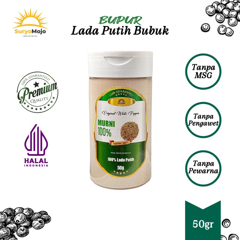 

SuryoMojo BUPUR - Lada Merica Putih Bubuk 50 Gr Premium White Pepper Powder