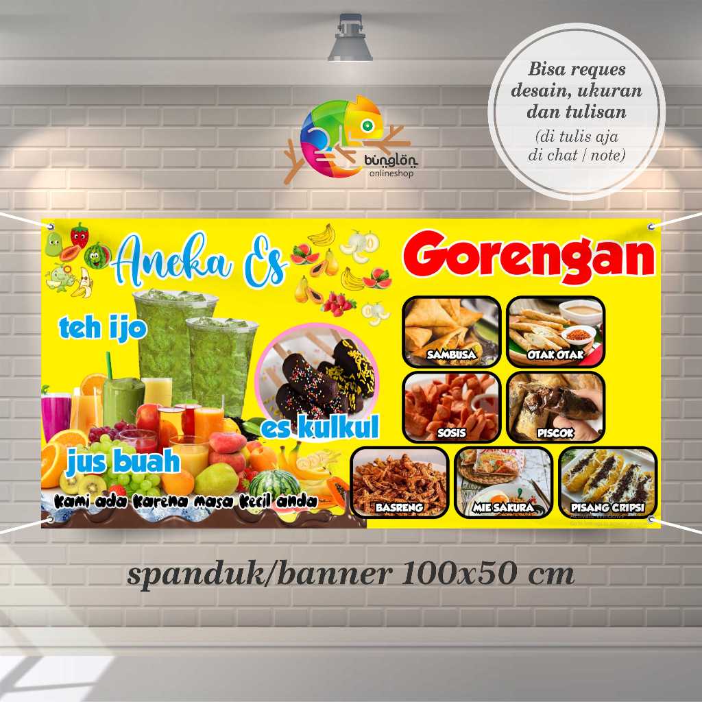 Cetak Spanduk Banner Aneka Es Dan Gorengan
