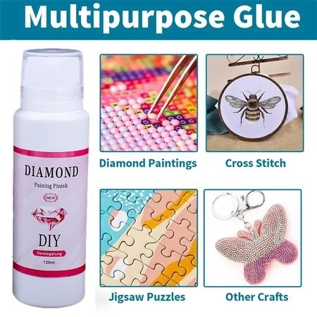 

120ml DIY Diamond Painting Conserver Sealing Glue/Hold Shine Effect Sealer Brightener/Lem Segel Lukisan Berlian Permanent