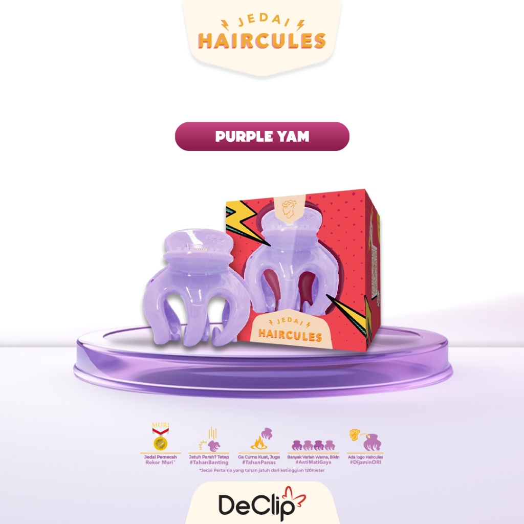 Jedai Haircules Declip Original Gigi 3 ukuran 5cm Warna Purple Yam
