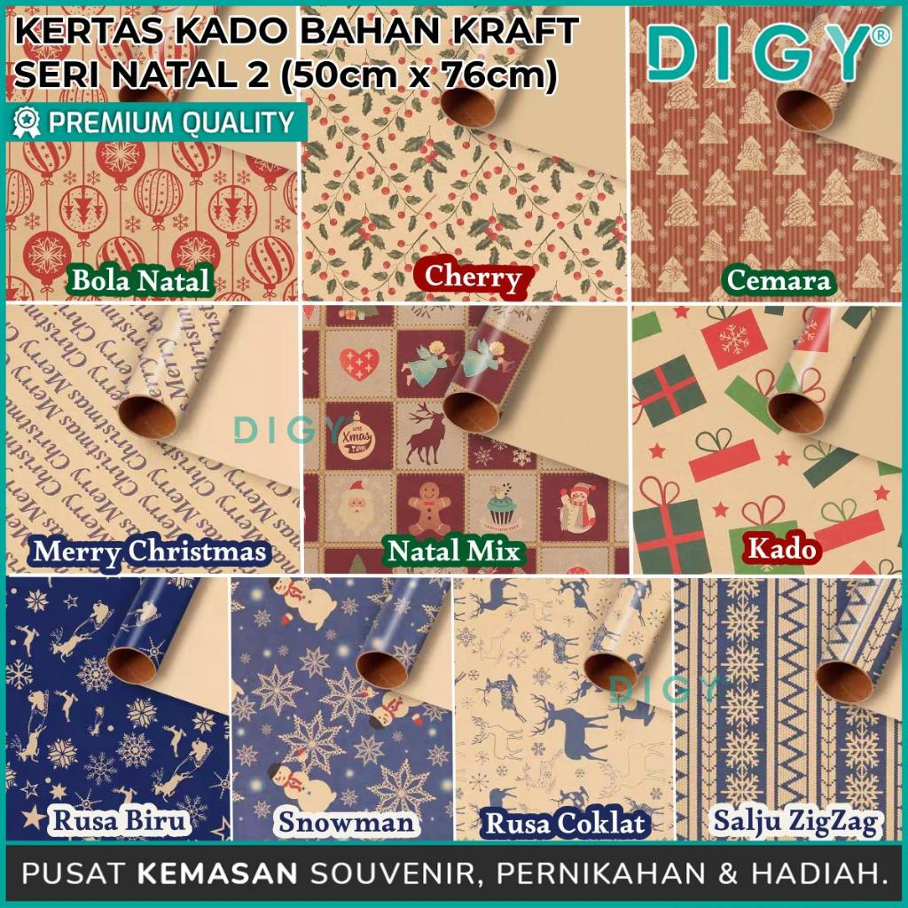 

(WAJIB BELI SELONGSONG )Kertas Kado Natal Bungkus Hadiah Hamper Wrapping Flower / Kertas Kado bahan Kraft