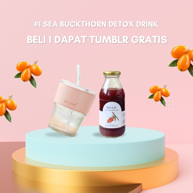 Detox and Skincare Sea Buckthorn Jus (315ml)+ Gelas Thermos Estetik