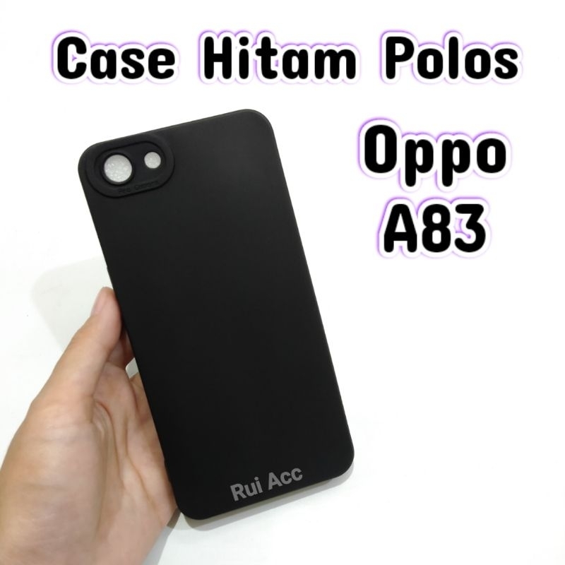 Case Hitam Oppo A83 Softcase Polos Silikon HP Protection Black Matte Rui Acc
