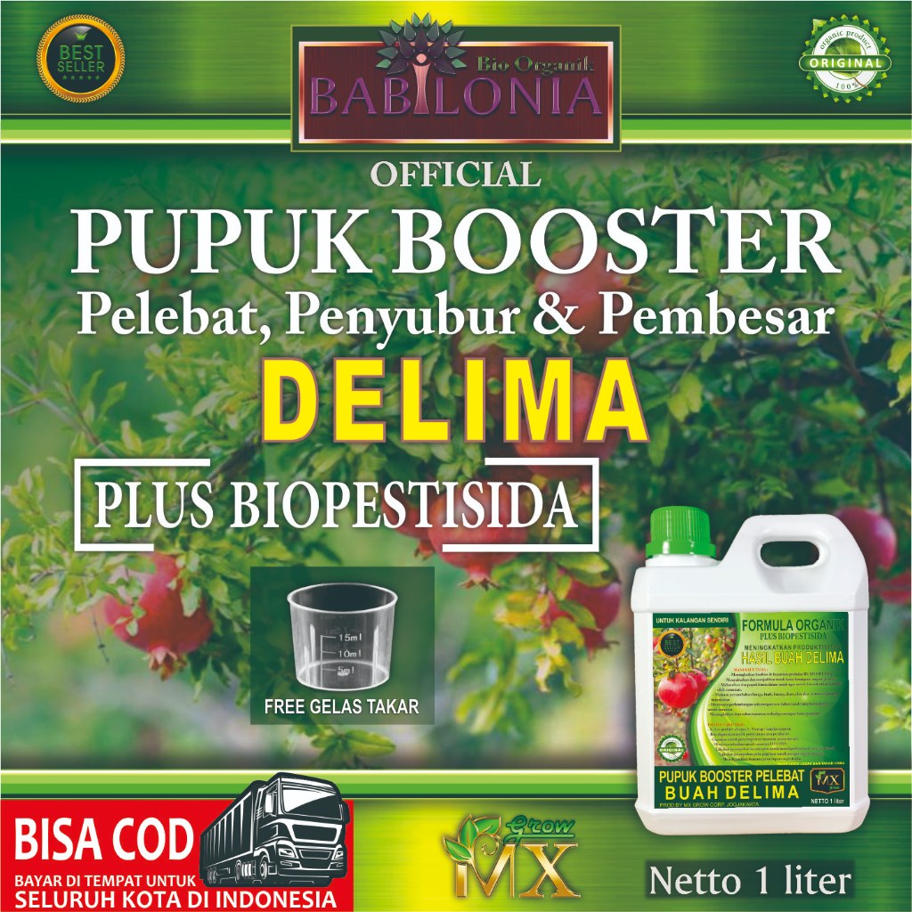 Pupuk Organik Cair Pelebat Penyubur Pembesar Tanaman Delima 1 liter/ Booster Tanaman Delima