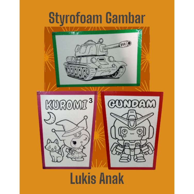 

KODE L92A Paket 5 Styrofoam Lukis ukuran 33 x 5 Bebas Pilih Karakter