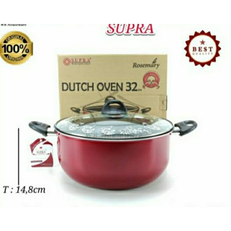 Panci Supra Dutch Oven 32CM Rosemary Panci Teflon Gagang Dua 32cm