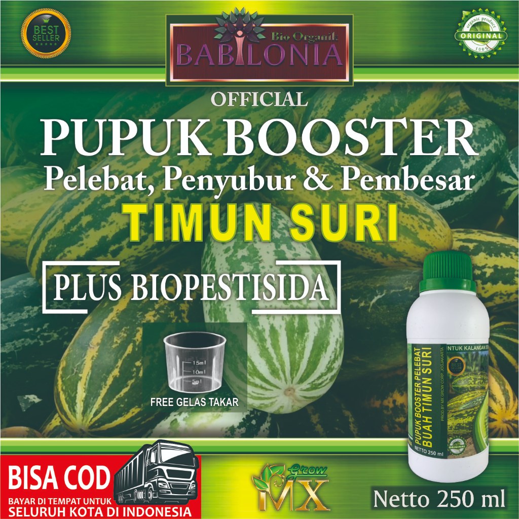 Pupuk Organik Cair Pelebat Penyubur Pembesar Timun Suri 250 ml / Booster Timun Suri