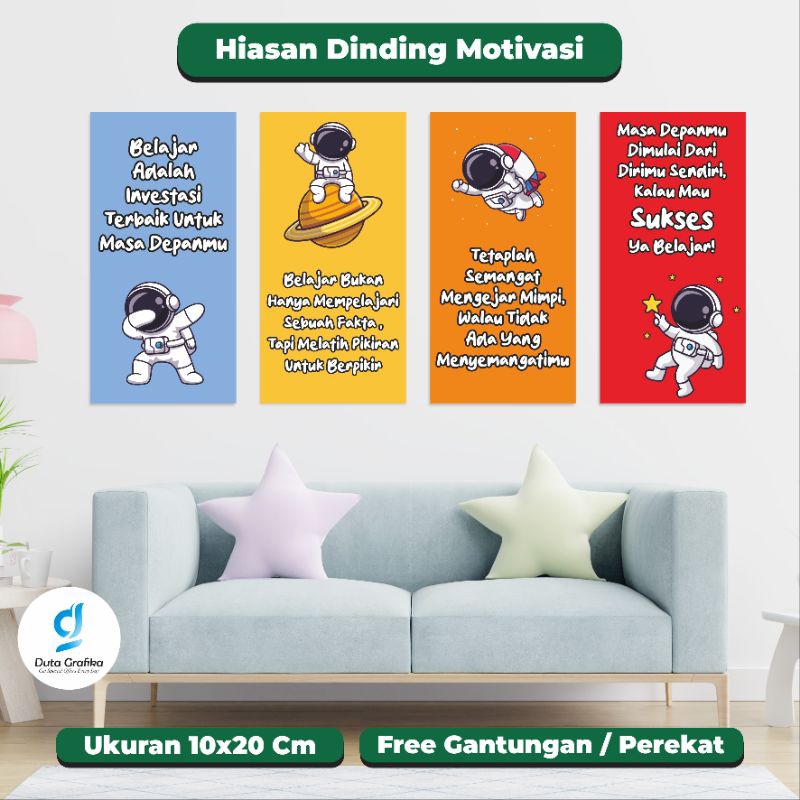 Poster Pajangan Dinding Motivasi Anak Astronot - Hiasan Dinding Kelas Aesthetic Viral