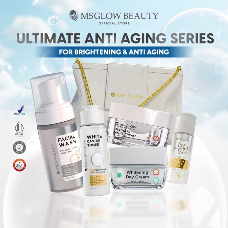 MS GLOW - Paket ULTIMATE ANTI AGING SERIES ( white caviar toner)