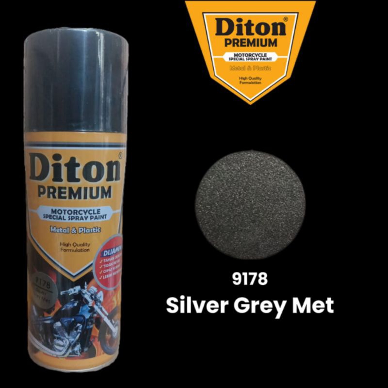 CAT SPRAY Pilok Diton Premium Silver Grey Met 9178 400cc  Silver Grey Metalik Diton Premium 400CC