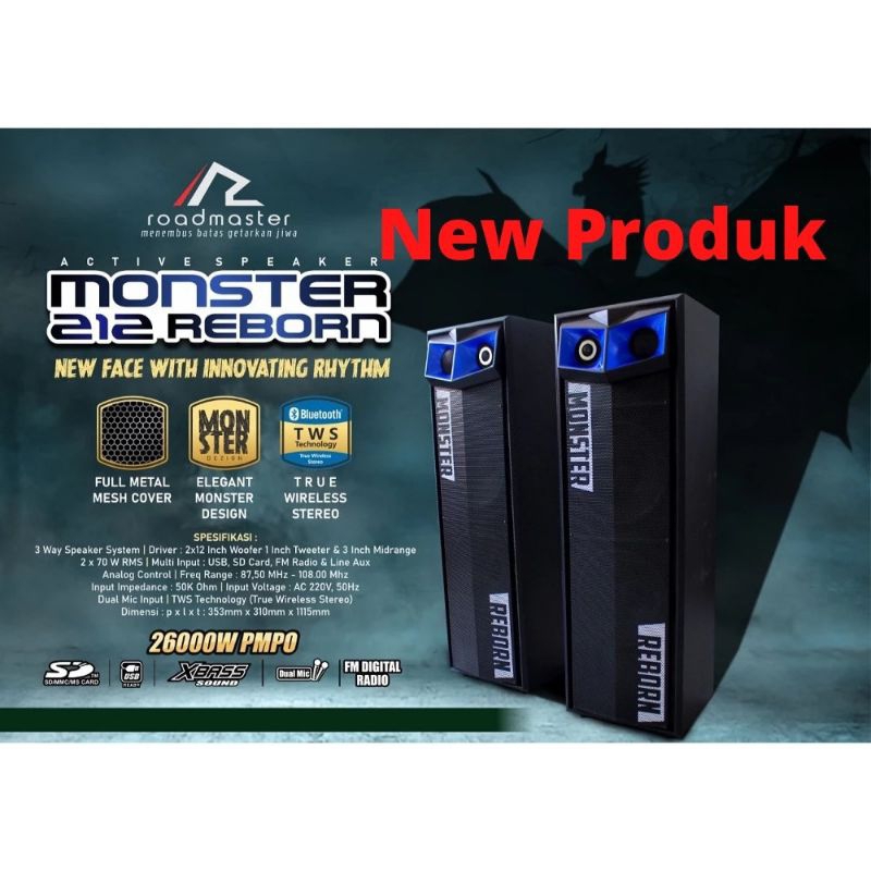 ROADMASTER Speaker Aktif Monster Reborn 10 Inchi Bluetooth Karokean Monster-210