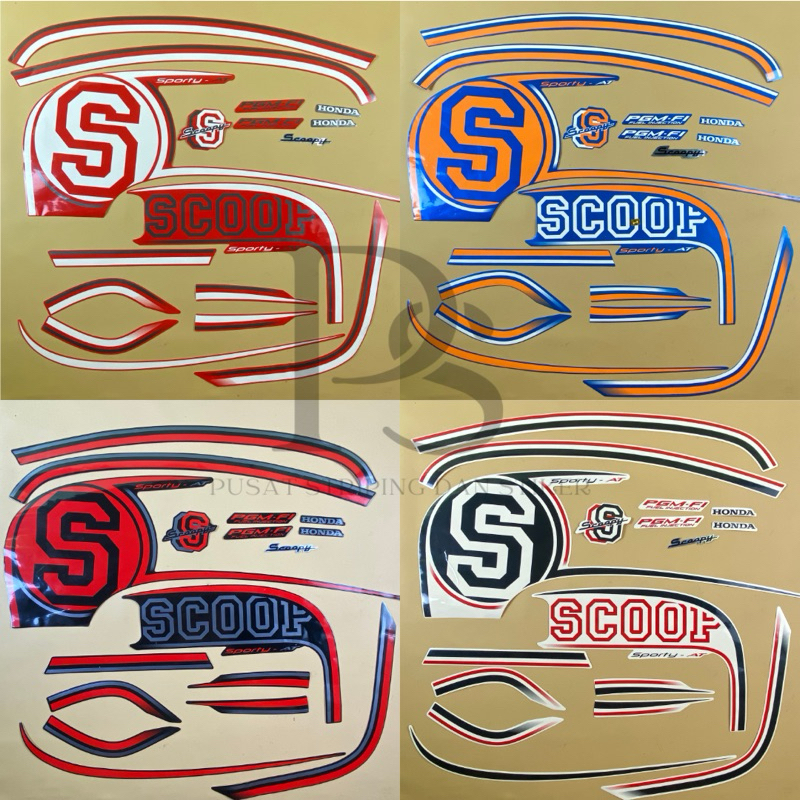 Striping Sticker Body Honda Scoopy Sporty 2014 2015