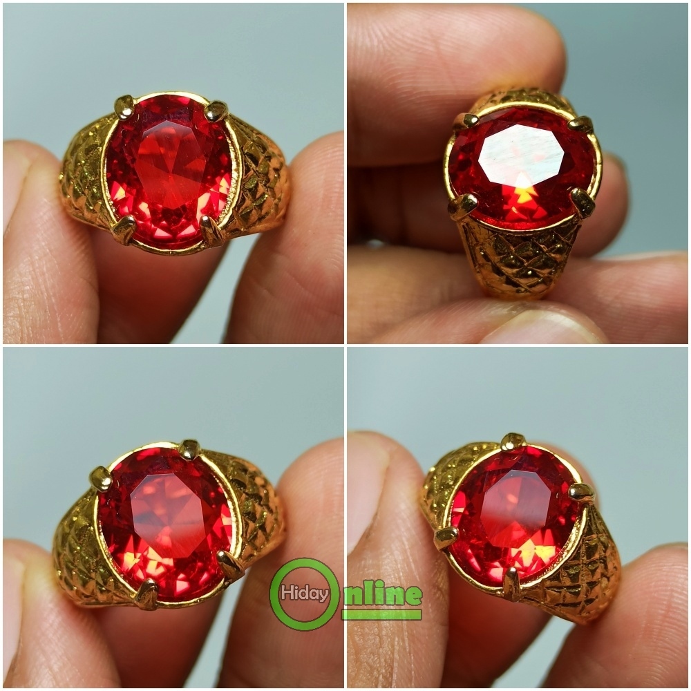 CINCIN BATU MERAH SIAM / MERAH DELIMA OVAL CUTTING