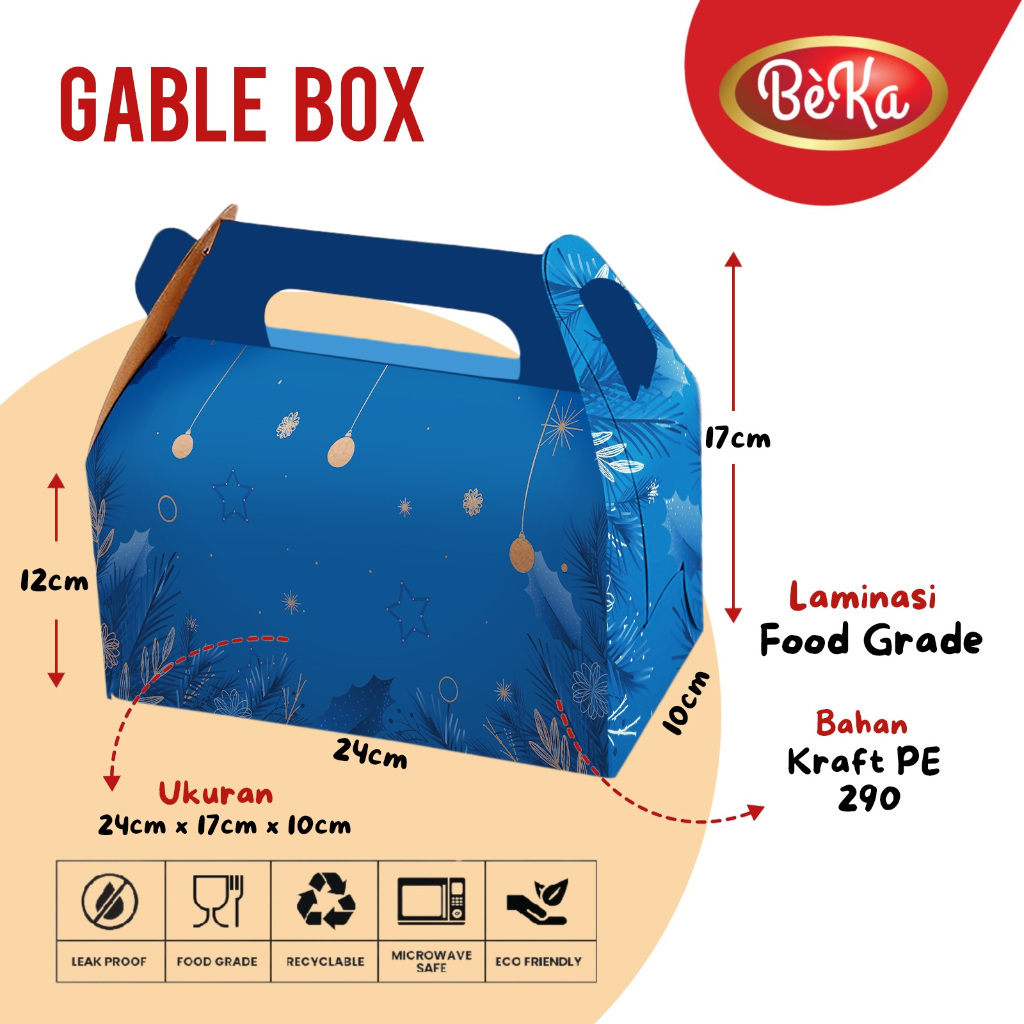 

Gable Box Makanan Bolu Gulung Hampers Natal Tahun Baru 24x10x7 290 gsm