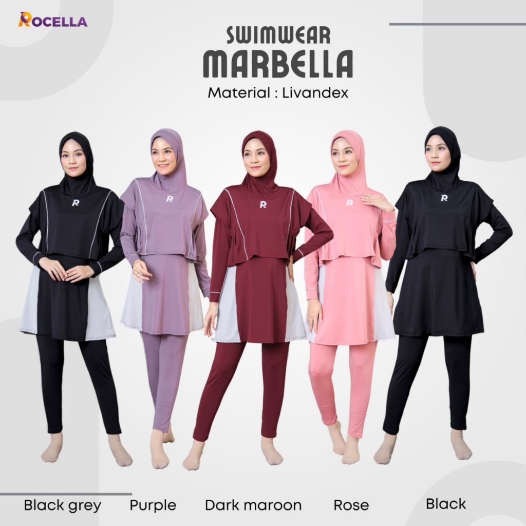 Rocella Swimwear Marbella / Baju Renang Muslimah / Baju Renang Wanita Syari / Baju Renang Wanita Jum
